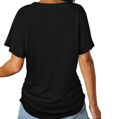 ✨Women’s Casual V-Neck Short Sleeve Shirt | Ultra Stretchy, Figure-Hugging Cut & All-Season Comfort💗