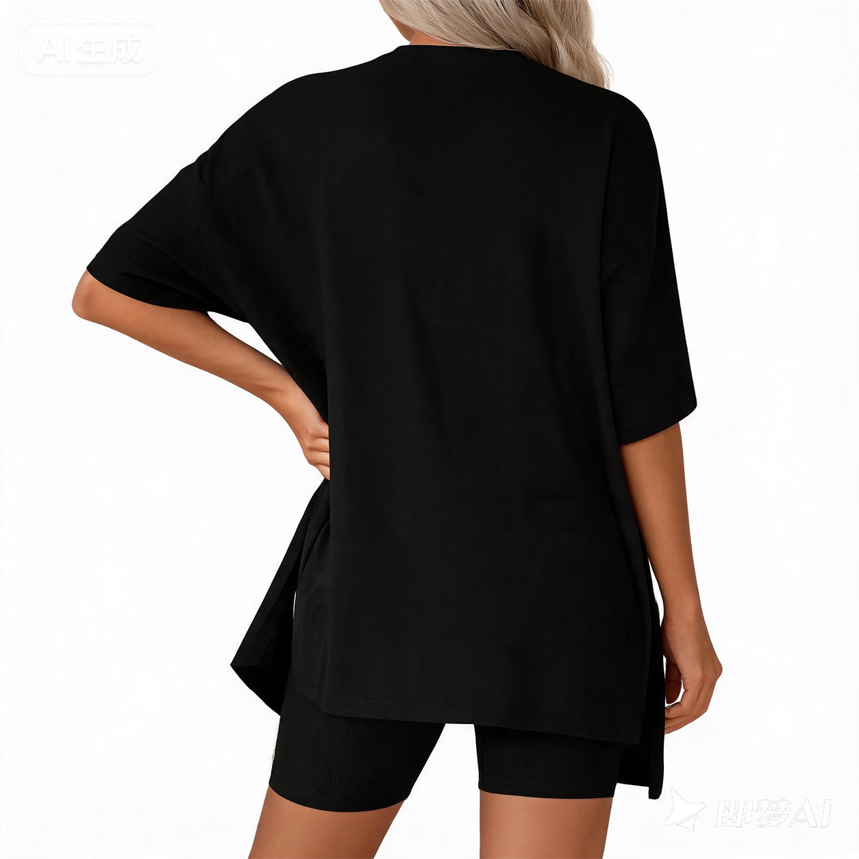 ✨ Women's Summer Lounge Set | Oversized Tee & Biker Shorts Set