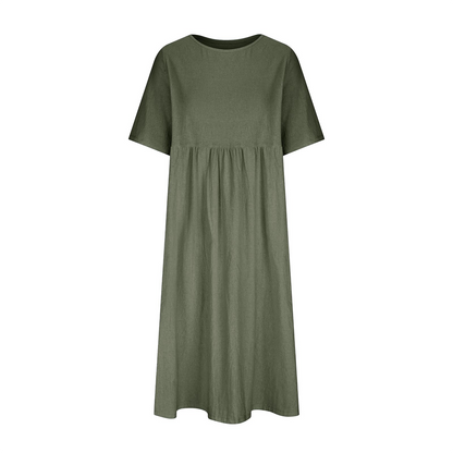 Summer New Cotton and Linen Casual Short Sleeve