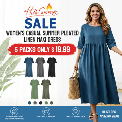 Summer New Cotton and Linen Casual Short Sleeve