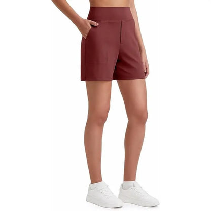 Women's Athletic Shorts High Waisted Running Yoga Shorts Summer Casual Burmuda Shorts with Pockets Activewear