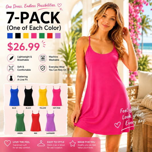 Summer Must-Have Items!Plush Backless Active Dress - Easy Peezy Edition | Buttery Soft 2-in-1 Workout Dress with Built-in Shorts & Pockets