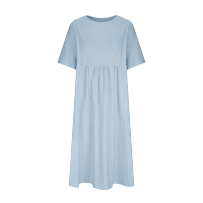 Summer New Cotton and Linen Casual Short Sleeve